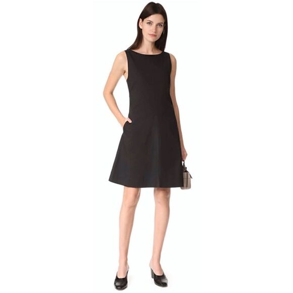 NWT Theory Cicieema Light Poplin Fit & Flare Dress in Black, Size 4 - Picture 5 of 16